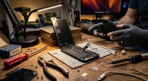 DIY iPhone screen repair damaging Face ID flex cable