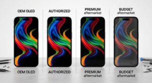 OEM and aftermarket iPhone replacement screen comparison