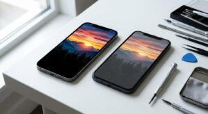 OLED vs LCD iPhone screen comparison before screen replacement
