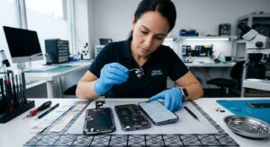 Professional technician protecting Face ID during iPhone screen repair