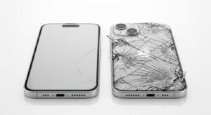 Safe versus unsafe cracked iPhone screen comparison