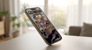 iPhone OLED display with dark spots dead pixels and screen blotches