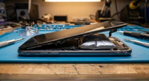 iPhone screen separating from the frame due to battery swelling